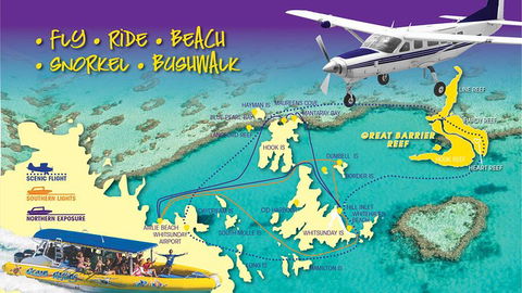 Scenic Flight - Great Barrier Reef, Heart Reef, Whitehaven Beach & Hill Inlet! - Accommodation Ballina 0